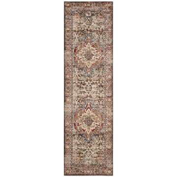 SAFAVIEH Bijar Collection Runner Rug - 2'3" x 12', Brown & Rust, Traditional Oriental Distressed Des...