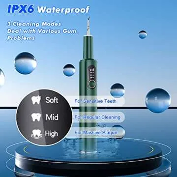 Plaque Remover for Teeth, Ultrasonic Vibration 3 Million Times/Min, Deep Cleaning, Intelligent Safety Mode, Relieve Sensitive Teeth Discomfort, for Removing Plaque, Tartar, Stains, Dental Calculus