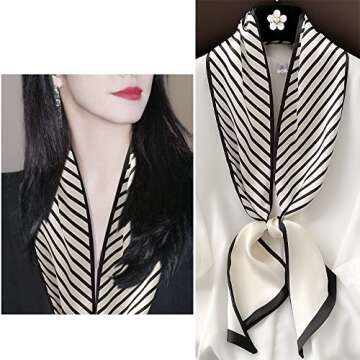 Roizsx Fashion Satin Scarf For Hair Head Neck Scarves for Women Lightweight Handbag Accessories