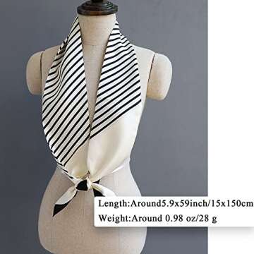 Roizsx Fashion Satin Scarf For Hair Head Neck Scarves for Women Lightweight Handbag Accessories