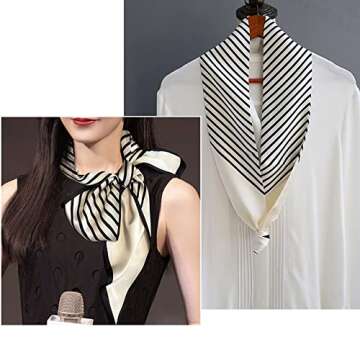 Roizsx Fashion Satin Scarf For Hair Head Neck Scarves for Women Lightweight Handbag Accessories