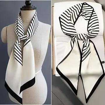 Roizsx Fashion Satin Scarf For Hair Head Neck Scarves for Women Lightweight Handbag Accessories