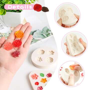LOVEINUSA 2PCS Silicone Flower Molds for Baking and Crafts