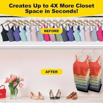 2 Pack Closet-Organizers-and-Storage,8 Tier Tank-Top-Hanger Closet-Organizer,Closet-Organizer Bra Ha...