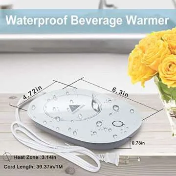 Ariskey Smart Coffee Mug Warmer with Spoon 131F Temperature Control