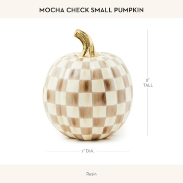 MACKENZIE-CHILDS Decorative Pumpkin in Mocha Check
