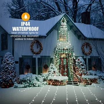 PUHONG 320 LED Outdoor Christmas Star Lights - 8 Modes