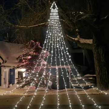 PUHONG 320 LED Outdoor Christmas Star Lights - 8 Modes