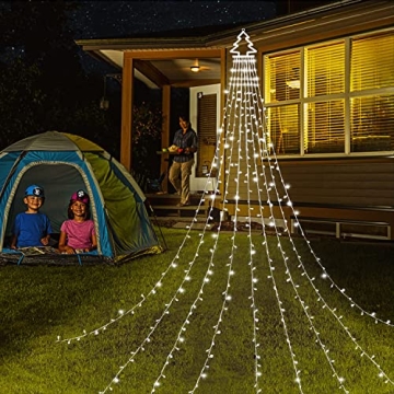 PUHONG 320 LED Outdoor Christmas Star Lights - 8 Modes