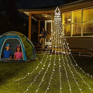 PUHONG 320 LED Outdoor Christmas Star Lights - 8 Modes