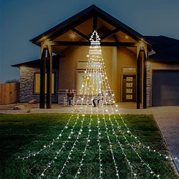 PUHONG 320 LED Outdoor Christmas Star Lights - 8 Modes