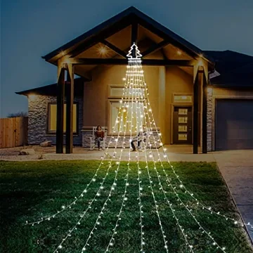 PUHONG 320 LED Outdoor Christmas Star Lights - 8 Modes