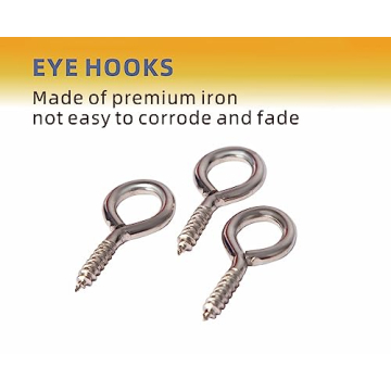 Mariyandh 260PCS Silver Eye Hooks with Drill Bits