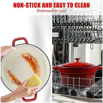 CUKOR 7QT Dutch Oven Pot With Lid, Ceramic Dutch Ovens for Sourdough Bread Baking, Enameled Cast Iron Bread Cooking Pot, Non-Stick, Oven Safe (10 Pcs Bread Paper Liners)