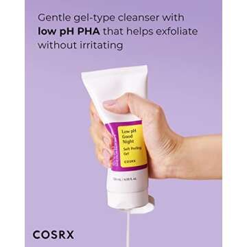 COSRX Low pH Good Night Soft Peeling Gel, 4.05 fl oz / 120ml, Mildly Exfoliating PHA For Sensitive S...