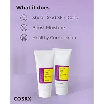 COSRX Low pH Good Night Soft Peeling Gel, 4.05 fl oz / 120ml, Mildly Exfoliating PHA For Sensitive Skin with Natural Cellulose, Radiating, Cleansing, Not Tested on Animals, Korean Skin Care