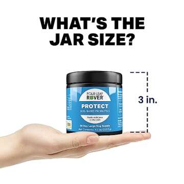 Four Leaf Rover Protect - Probiotics for Dogs - Veterinarian Formulated - with Natural Prebiotics and Antioxidants - Detoxification & Gut Health - 60 Day Large Dog Supply