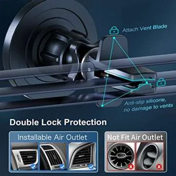 UIBI Magsafe Car Mount, Magnetic Car Phone Holder 20 Strong Magnets with Clip 360° Rotation Air Vent Cell Phone Mount Fit for Magsafe iPhone 16 15 14 13 12 Pro Max Mini MagSafe Case