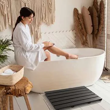 Luxury Non-Slip Bamboo Bath Mat for Indoor and Outdoor