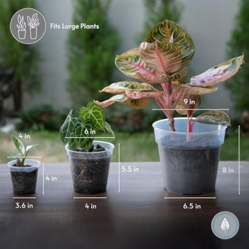 karenplantsplants™ 4", 6", 9" Clear Round Plastic Nursery Pots Variety Pack (5 Each Size)