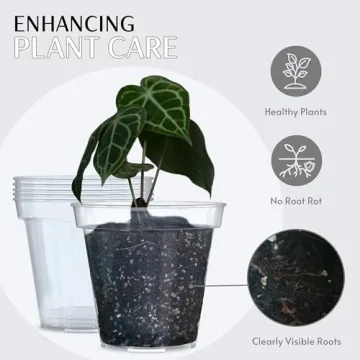 karenplantsplants™ 4", 6", 9" Clear Round Plastic Nursery Pots Variety Pack (5 Each Size)