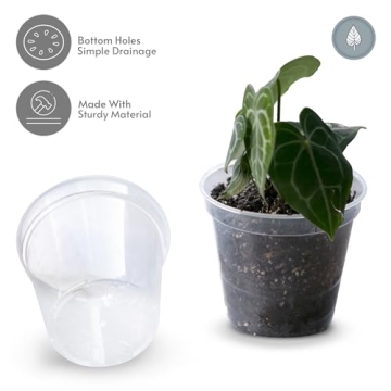 karenplantsplants™ 4", 6", 9" Clear Round Plastic Nursery Pots Variety Pack (5 Each Size)