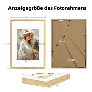 Beautiful A4 Oak Wood Picture Frame 2 Pack for Cherished Memories