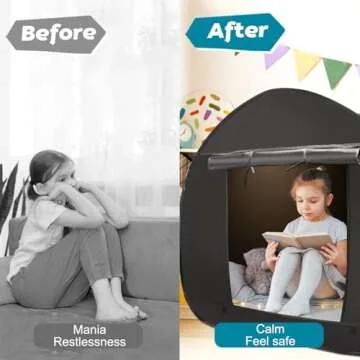 Sensory Tent for Autism Kids Blackout: Autistic Tents for ADHD SPD Sensory Room Equipment - Children Calming Corner Special Needs Size 35.4 * 35.4 * 35.4In