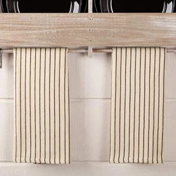 Piper Classics Katie's Vintage Stripe Dish Towel, Set of 2, Urban Rustic Famhouse Kitchen Décor, Te...