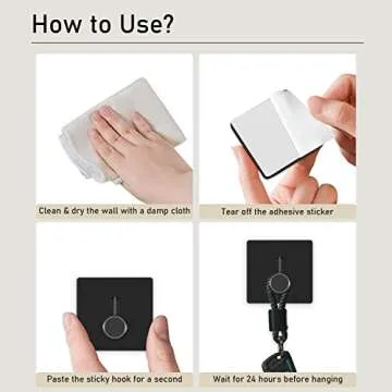 JIQGOZBAN Upgraded Adhesive Hooks Heavy Duty 6 Packs, Thickened Wall Hooks Stainless Steel SUS304 Towel Hooks, Heavy Duty Hooks Bathrooms Wall Mount for Hanging Coat, Hat, Towel, Robe (Black)