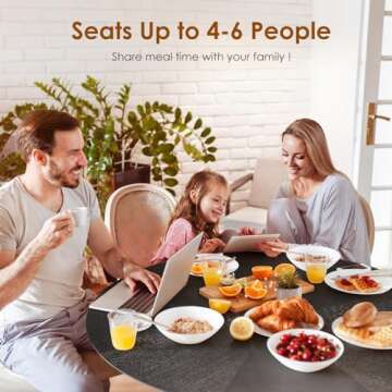 Soohow 47.2" Round Dining Table for 4-6 People