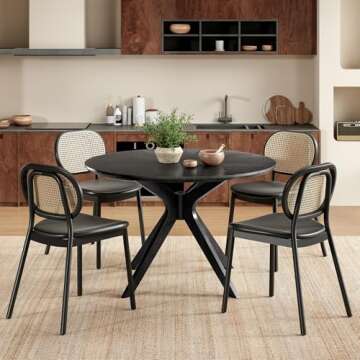 Soohow 47.2" Round Dining Table for 4-6 People
