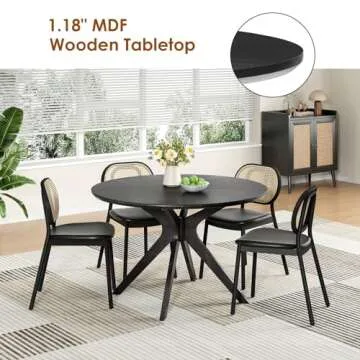 Soohow 47.2" Round Dining Table for 4-6 People