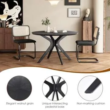 Soohow 47.2" Round Dining Table for 4-6 People