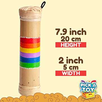 PICK A TOY Rain Stick Baby Toy for Kids and Adults Wooden Sensory Tubes Rainmaker Sounds Musical Classroom Instrument for Boys and Girls