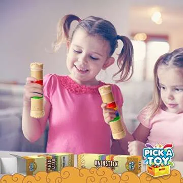 PICK A TOY Rain Stick Baby Toy for Kids and Adults Wooden Sensory Tubes Rainmaker Sounds Musical Classroom Instrument for Boys and Girls