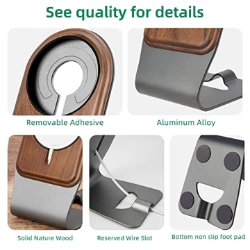 Natural Wood MagSafe Charger Stand for iPhone 12-16