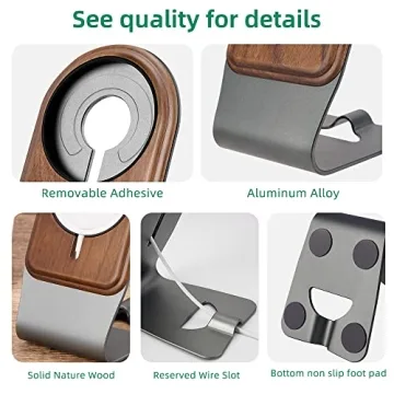 Natural Wood MagSafe Charger Stand for iPhone 12-16