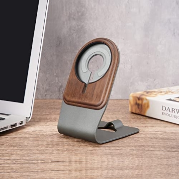 Natural Wood MagSafe Charger Stand for iPhone 12-16
