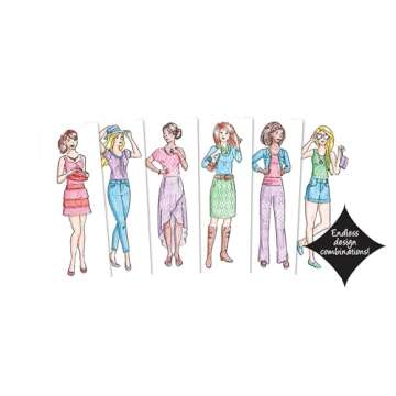 Fashion Plates Classic – Girls Fashion, Mix-and-Match Drawing Kit, Arts and Crafts, Coloring, Art Supplies, Craft Supplies, Stencils, Crayons Included, Create Your Own Fashion Designs, Ages 6+