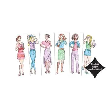 Fashion Plates Classic – Girls Fashion, Mix-and-Match Drawing Kit, Arts and Crafts, Coloring, Art Supplies, Craft Supplies, Stencils, Crayons Included, Create Your Own Fashion Designs, Ages 6+
