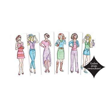 Fashion Plates Classic – Girls Fashion, Mix-and-Match Drawing Kit, Arts and Crafts, Coloring, Art Supplies, Craft Supplies, Stencils, Crayons Included, Create Your Own Fashion Designs, Ages 6+