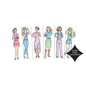 Fashion Plates Classic – Girls Fashion, Mix-and-Match Drawing Kit, Arts and Crafts, Coloring, Art Supplies, Craft Supplies, Stencils, Crayons Included, Create Your Own Fashion Designs, Ages 6+