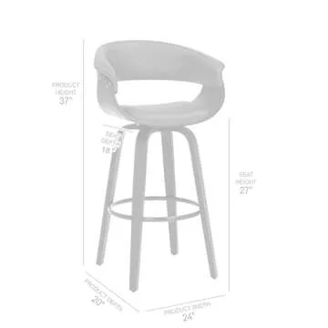 Stylish Armen Living Julyssa Mid-Century Bar Stool