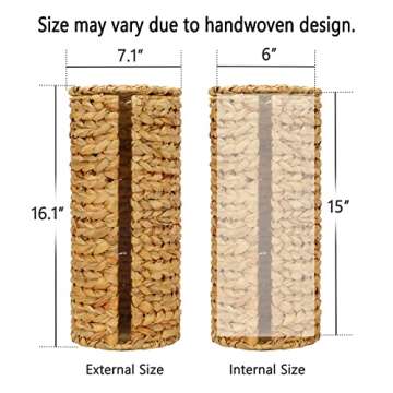 Graciadeco Stand Toilet Paper Storage with Lid Spare Extra 3 Rolls of Toilet Tissue Holder Free Stan...