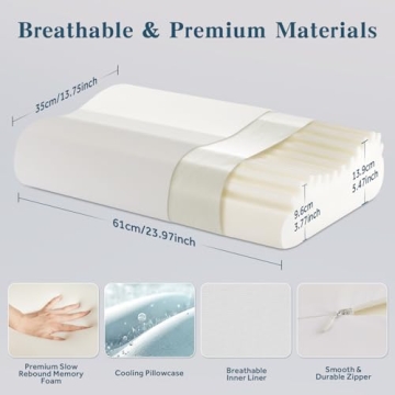 Memory Foam Cervical Pillow for Neck Pain Relief & Support
