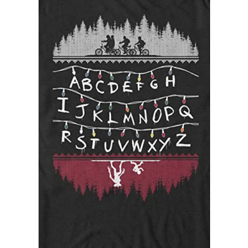Stranger Things Men's Alphabet Lights T-Shirt for Fans