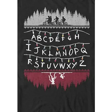 Stranger Things Men's Alphabet Lights T-Shirt for Fans