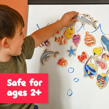 Educational Wooden Sea Animal Magnets for Kids