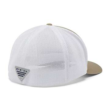 Columbia Men's PFG Mesh Ball Cap XXL, Tusk/White/Fish Flag